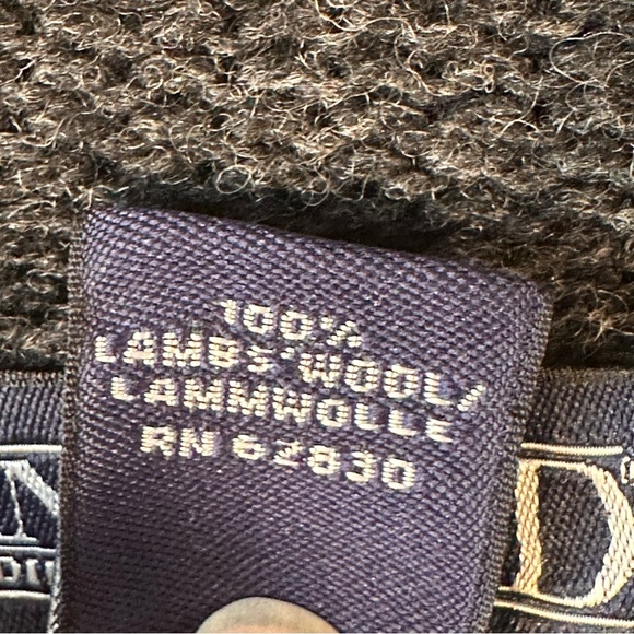 VTG Lands' End 100% Lambs Wool Gray Cardigan Zip Up Sweater - Picture 7 of 9